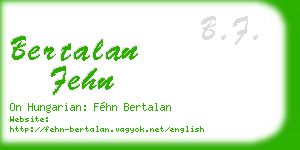 bertalan fehn business card