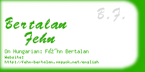 bertalan fehn business card
